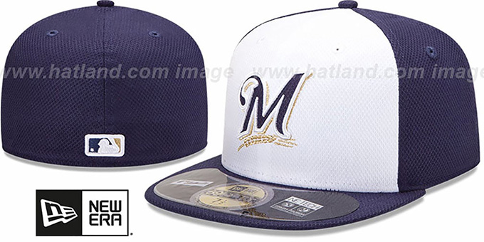 Brewers 'MLB DIAMOND ERA' 59FIFTY White-Navy BP Hat by New Era