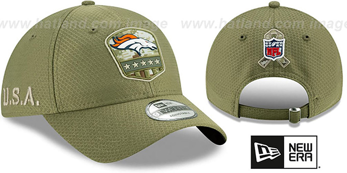 Broncos '2019 SALUTE-TO-SERVICE STRAPBACK' Olive Hat by New Era