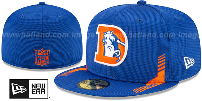 Broncos '2021 NFL THROWBACK SIDELINE HOME' Royal Fitted Hat by New Era