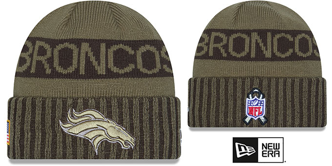 Broncos '2025 SALUTE-TO-SERVICE' Olive Knit Beanie Hat by New Era