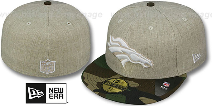 Broncos '2T-HEATHER' Oatmeal-Army Fitted Hat by New Era