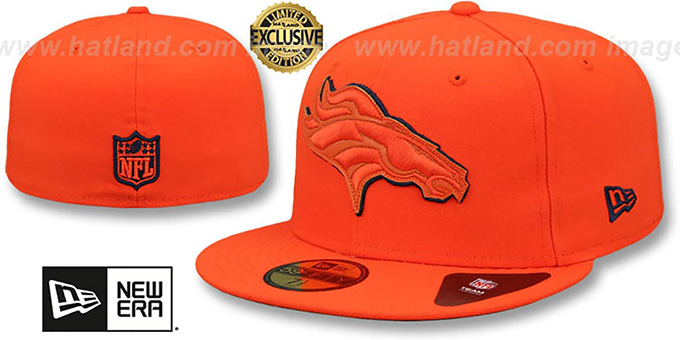 Broncos 'LEATHER POP' Orange Fitted Hat by New Era