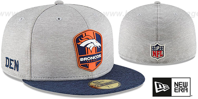 Broncos 'ROAD ONFIELD STADIUM' Grey-Navy Fitted Hat by New Era