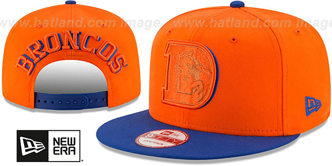 Broncos 'THROWBACK SHADOW SLICE SNAPBACK' Orange-Royal Hat by New Era