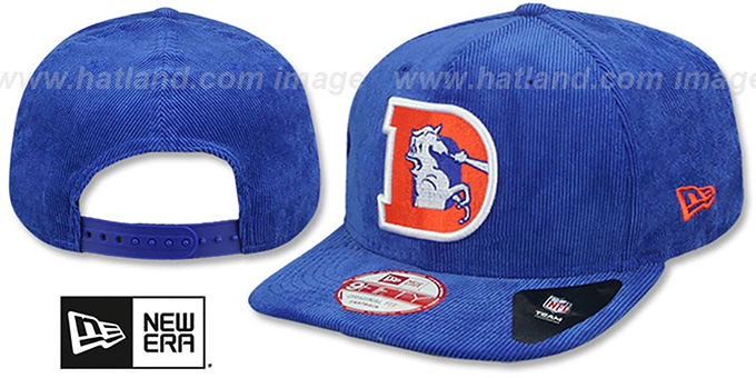 Broncos 'VINTAGE CORD SNAPBACK' Royal  Hat by New Era