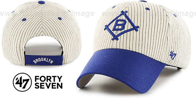 Brooklyn Dodgers 'HOME-RUN PINSTRIPE STRAPBACK' Hat by Twins 47 Brand