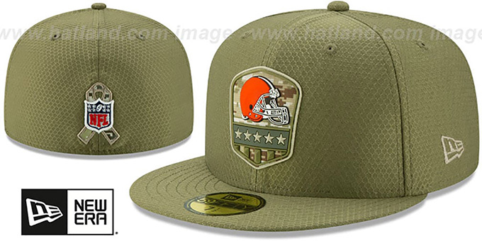 Browns '2019 SALUTE-TO-SERVICE' Olive Fitted Hat by New Era
