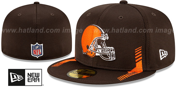 Browns '2021 NFL SIDELINE HOME' Brown Fitted Hat by New Era