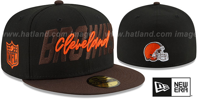 Browns '2022 NFL DRAFT' Black-Brown Fitted Hat by New Era