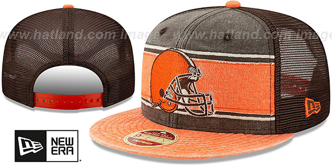 Browns 'HERITAGE-BAND TRUCKER SNAPBACK' Brown-Orange Hat by New Era