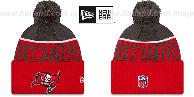 Buccaneers '2015 STADIUM' Red-Grey Knit Beanie Hat by New Era