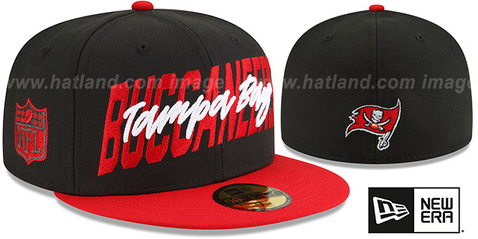 Buccaneers '2022 NFL DRAFT' Black-Red Fitted Hat by New Era