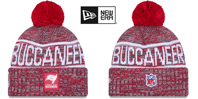 Buccaneers '2025 NFL SIDELINE' Knit Beanie Hat by New Era