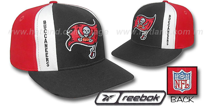 Buccaneers 'AJD PINWHEEL' Black-Red Fitted Hat by Reebok
