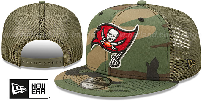 Tampa Bay Buccaneers ARMY CAMO TRUCKER Hat by New Era