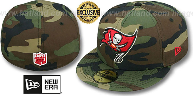Buccaneers 'NFL TEAM-BASIC' Army Camo Fitted Hat by New Era