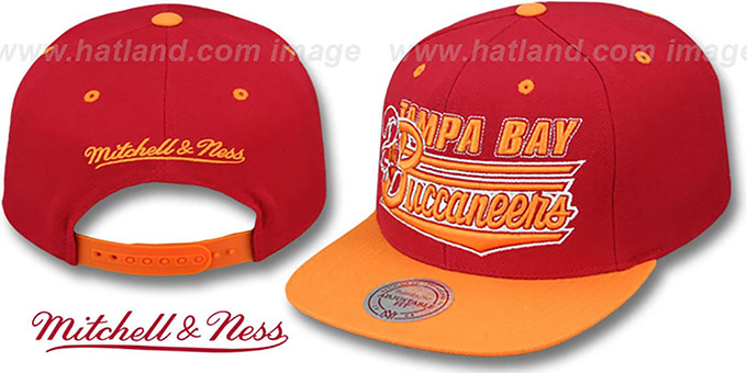 Buccaneers 'TAILSWEEP SNAPBACK' Red-Orange Hat by Mitchell and Ness