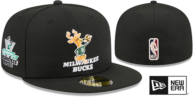 Bucks '25TH ANNIVERSARY SIDE-PATCH' Black Fitted Hat by New Era