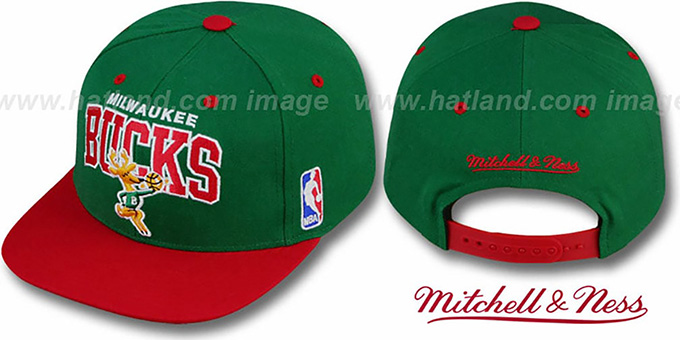 Bucks '2T TEAM ARCH SNAPBACK' Adjustable Hat by Mitchell and Ness