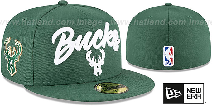 Bucks 'ROPE STITCH DRAFT' Green Fitted Hat by New Era