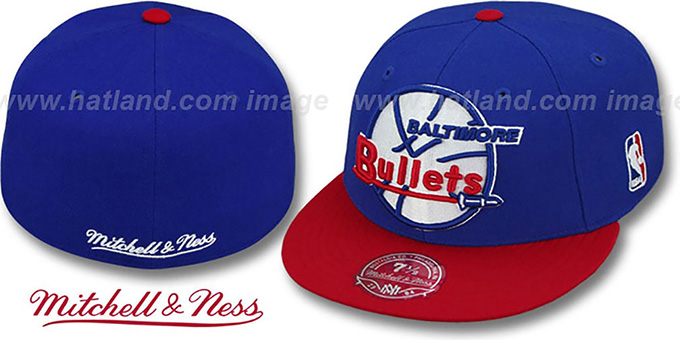 Bullets '2T XL-LOGO' Royal-Red Fitted Hat by Mitchell and Ness