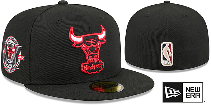 Bulls '20TH ANNIVERSARY SIDE-PATCH' Black Fitted Hat by New Era