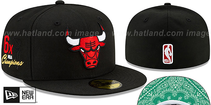 Bulls 'BANDANA KELLY BOTTOM' Black Fitted Hat by New Era