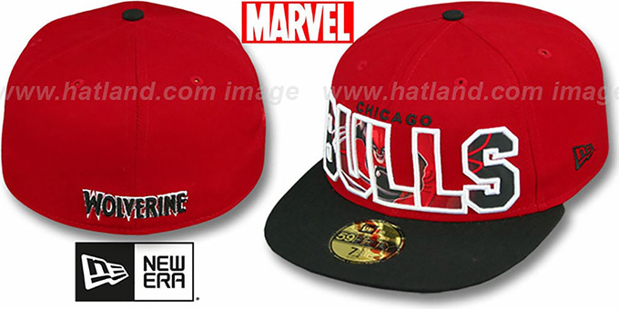 Bulls 'BIG WORD ACTION' Red-Black Fitted Hat by New Era