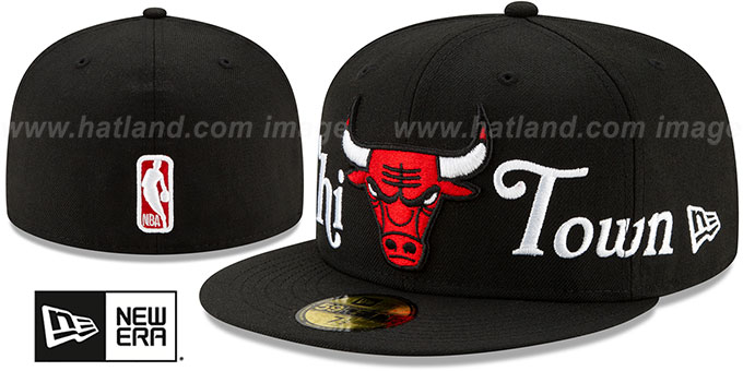 Bulls 'CITY-NICKNAME' Black Fitted Hat by New Era