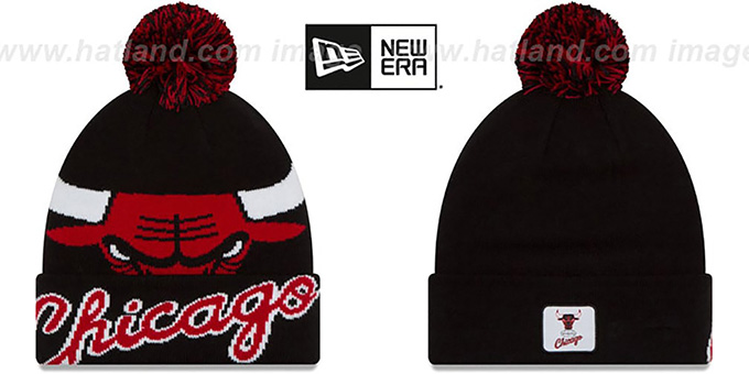 Bulls 'COLOSSAL-TEAM' Black Knit Beanie Hat by New Era