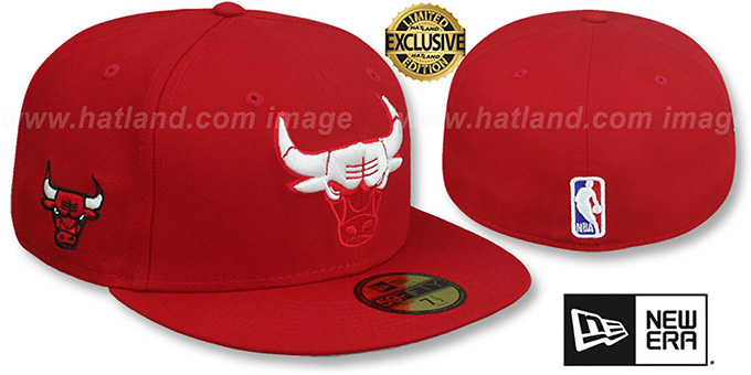 Bulls 'ELEMENTS TEAM-BASIC' Red-White Fitted Hat by New Era