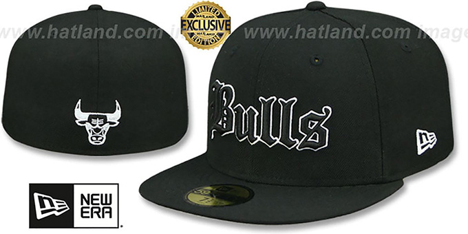 Bulls 'GOTHIC TEAM-BASIC' Black Fitted Hat by New Era
