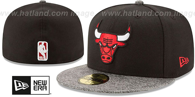 Bulls 'GRIPPING-VIZE' Black-Grey Fitted Hat by New Era