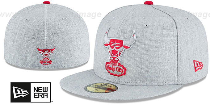 Bulls 'HEATHER TEAM-BASIC' Light Grey Fitted Hat by New Era