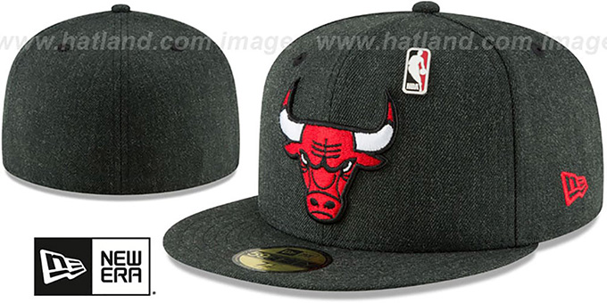 Bulls 'HEATHERED-PIN' Black Fitted Hat by New Era
