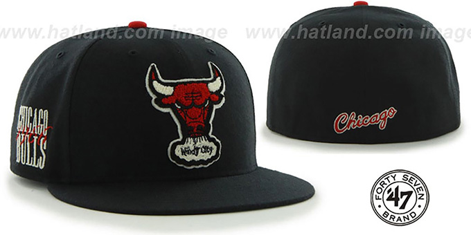 Bulls 'HWC CATERPILLAR' Black Fitted Hat by 47 Brand