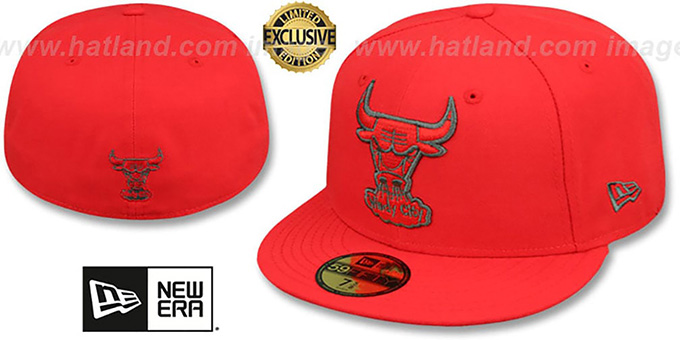 Bulls 'HWC NBA TEAM-BASIC' Fire Red-Charcoal Fitted Hat by New Era