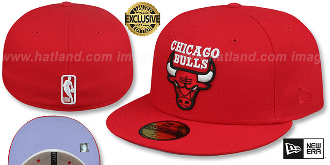 Bulls 'LAVENDER-BOTTOM' Red Fitted Hat by New Era