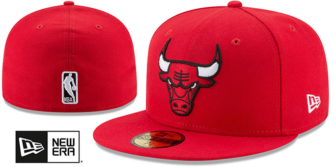 Bulls 'NBA TEAM-BASIC' Red Fitted Hat by New Era
