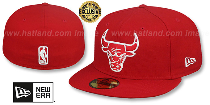 Bulls 'NBA TEAM-BASIC' Red-White Fitted Hat by New Era
