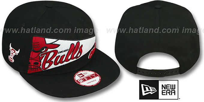Bulls 'PENNANT SNAPBACK' Black-Red Hat by New Era