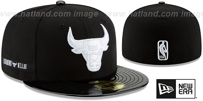 Bulls 'RETRO-HOOK' Black-White Fitted Hat by New Era
