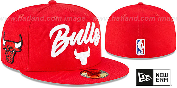 Bulls 'ROPE STITCH DRAFT' Red Fitted Hat by New Era