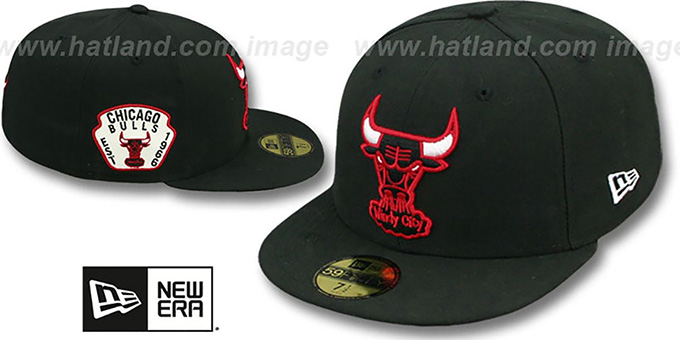 Bulls 'SIDE TEAM-PATCH' Black Fitted Hat by New Era