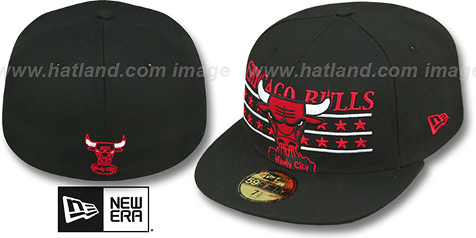 Bulls 'STAR STUDDED' Black Fitted Hat by New Era