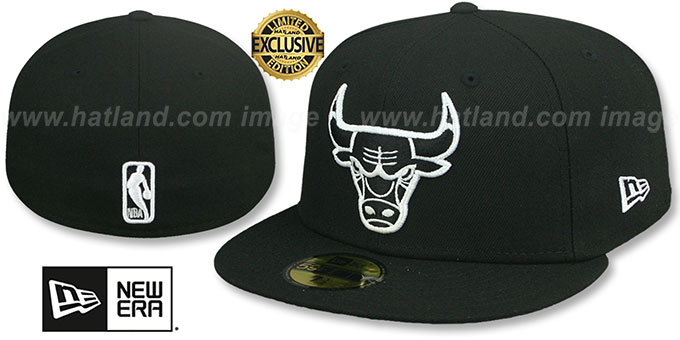 Bulls 'NBA TEAM-BASIC' Black-White Fitted Hat by New Era