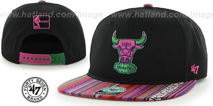 Bulls 'THE-DUDE SNAPBACK' Black-Pink Hat by Twins 47 Brand