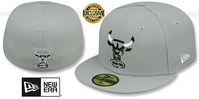 Bulls 'TRACE TEAM-BASIC' Grey-Black-White Fitted Hat by New Era