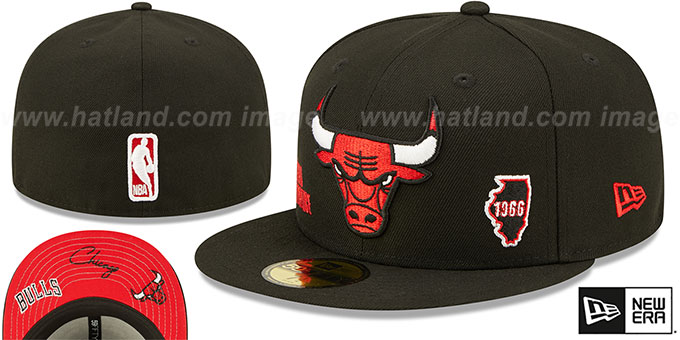 Bulls 'TRIPLE THREAT IDENTITY' Black Fitted Hat by New Era
