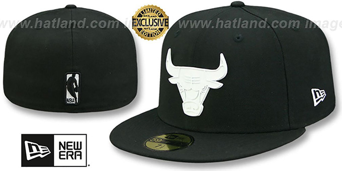 Bulls 'WHITE METAL-BADGE' Black Fitted Hat by New Era